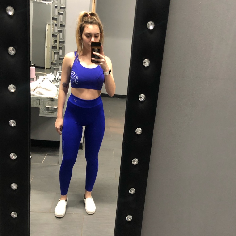 Gymshark laser cut tights xs and legacy bra small